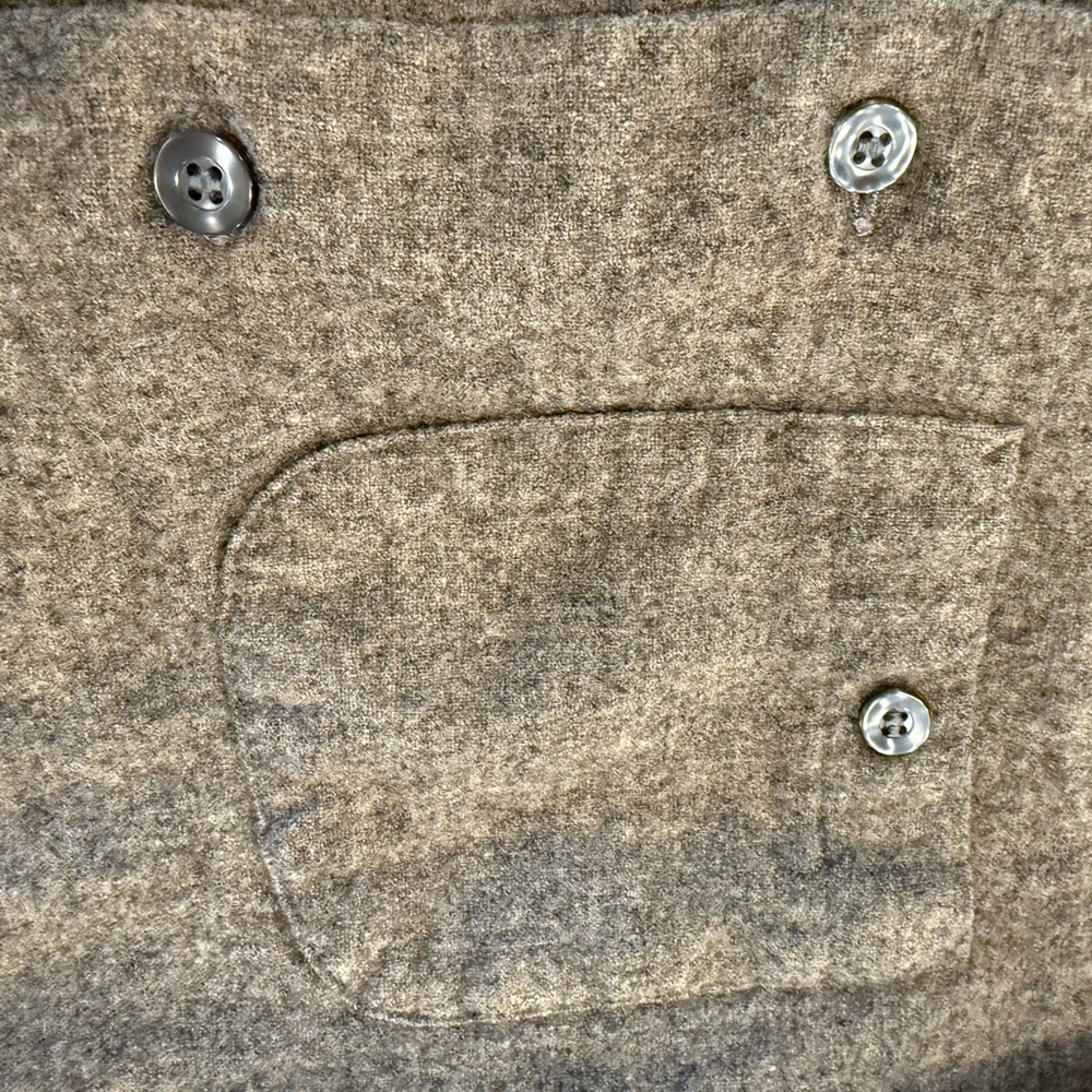 Vintage 60s 70s Pendleton Solid Wool Board Shirt Loop Collar USA M - Picture 5 of 11